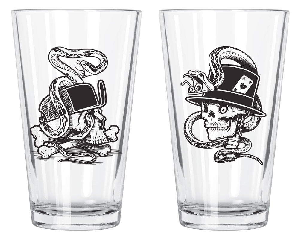 Mike Giant Dead Gambler & Dead Skater Pint Glass Set