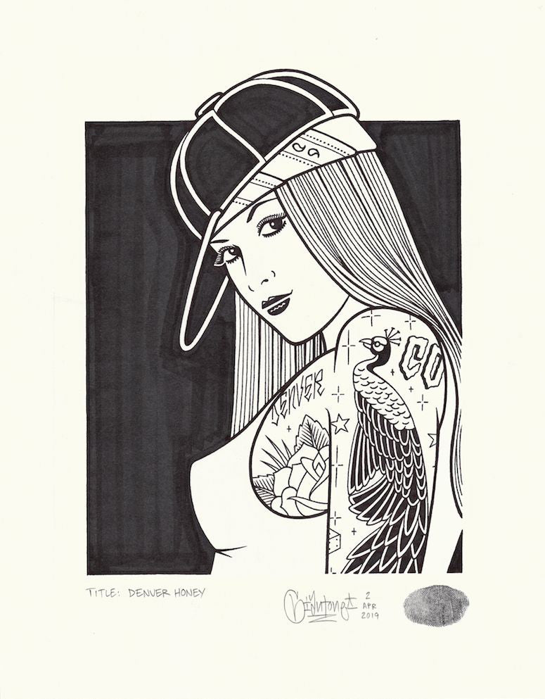 Mike Giant "Denver Honey" Drawing