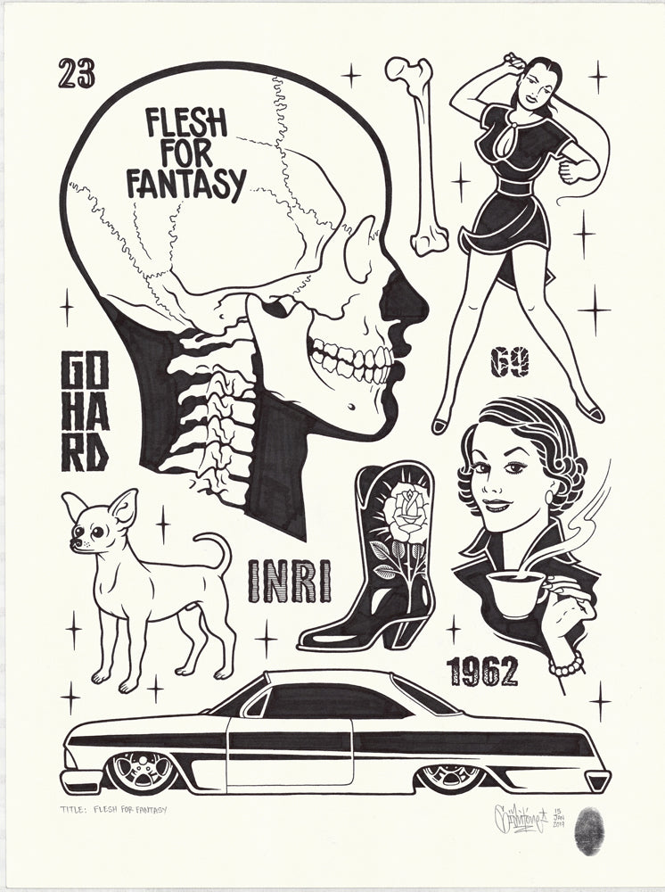 Mike Giant "Flash For Fantasy" Drawing