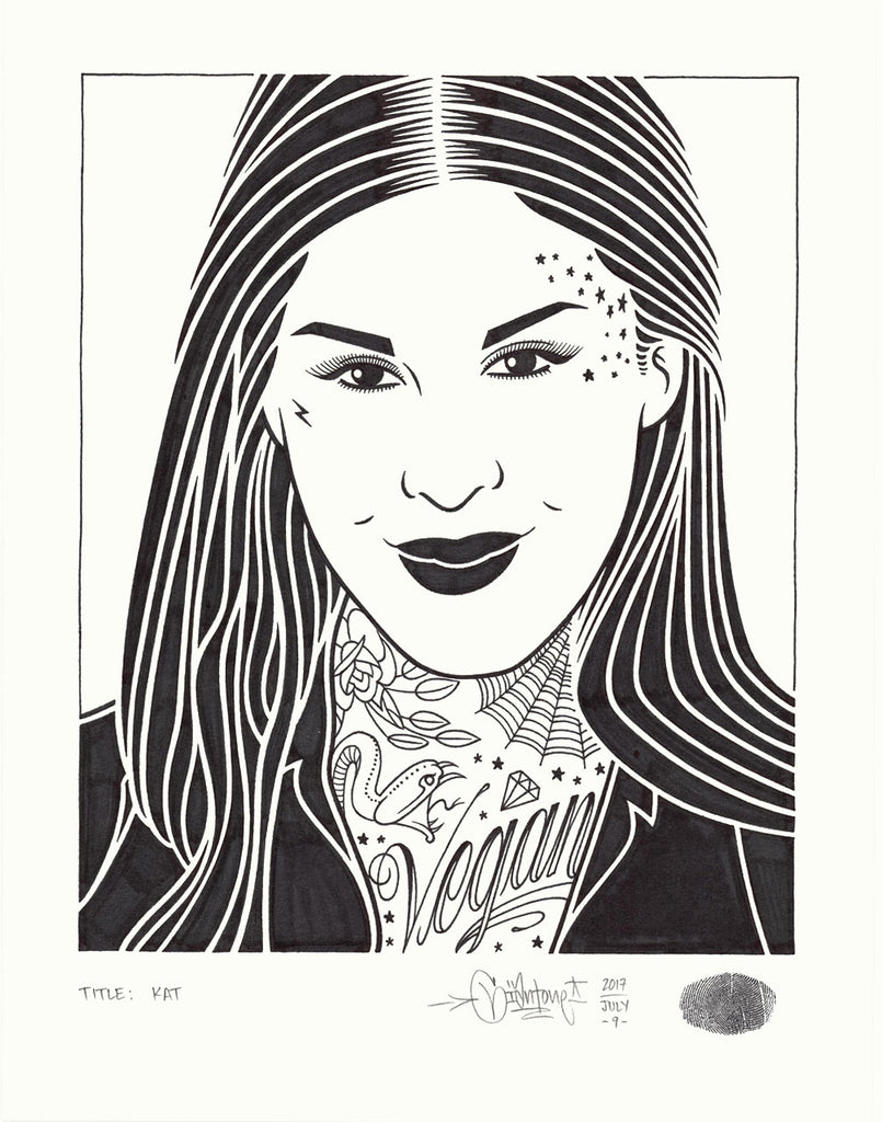 Mike Giant - "Kat" Drawing