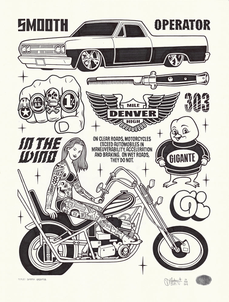 Mike Giant "Smooth Operator" Drawing