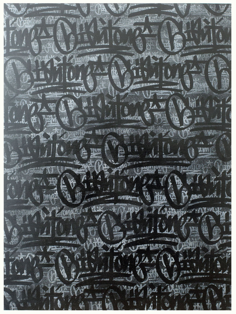 Mike Giant - Tag Painting (Black & White)