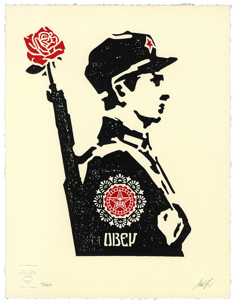 Shepard Fairey "Rose Soldier" Letterpress