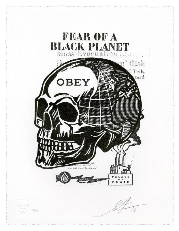 Shepard Fairey "Skull Of A Black Planet" Letterpress