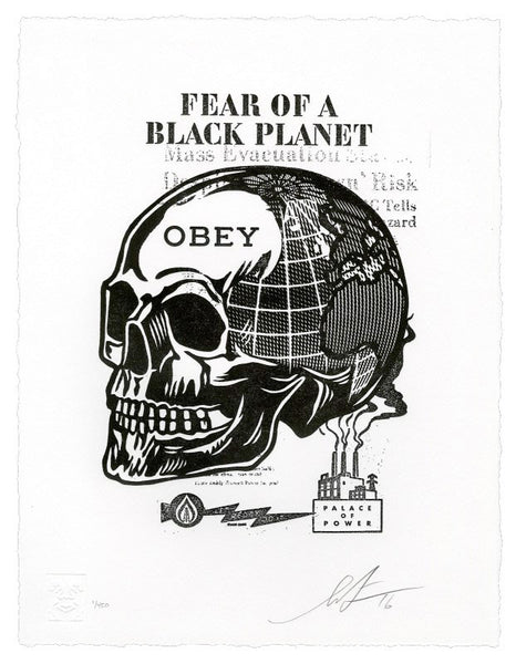 Shepard Fairey "Skull Of A Black Planet" Letterpress