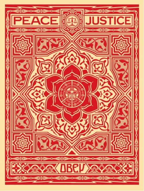 Shepard Fairey " Obey Peace And Justice Ornament" (Red)