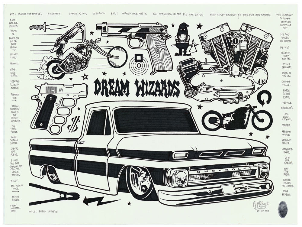 Mike Giant "Dream Wizards" Drawing