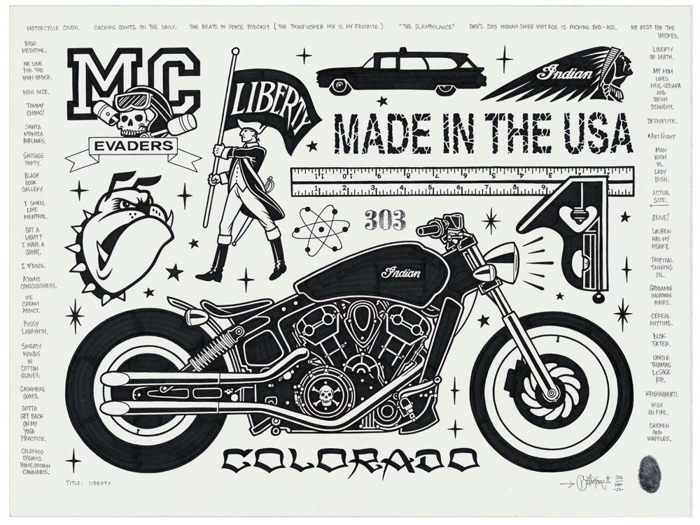 Mike Giant "Liberty" Drawing