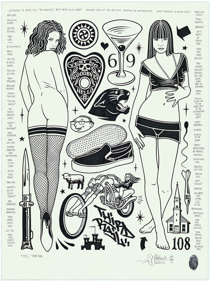 Mike Giant "Third Rail" Drawing