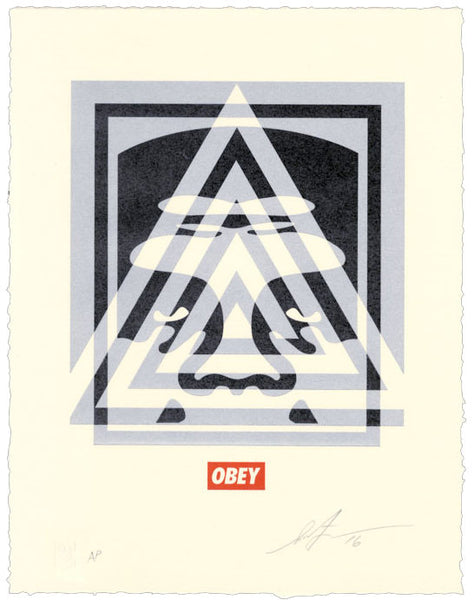 Shepard Fairey "Pyramid Top Icon" Letterpress