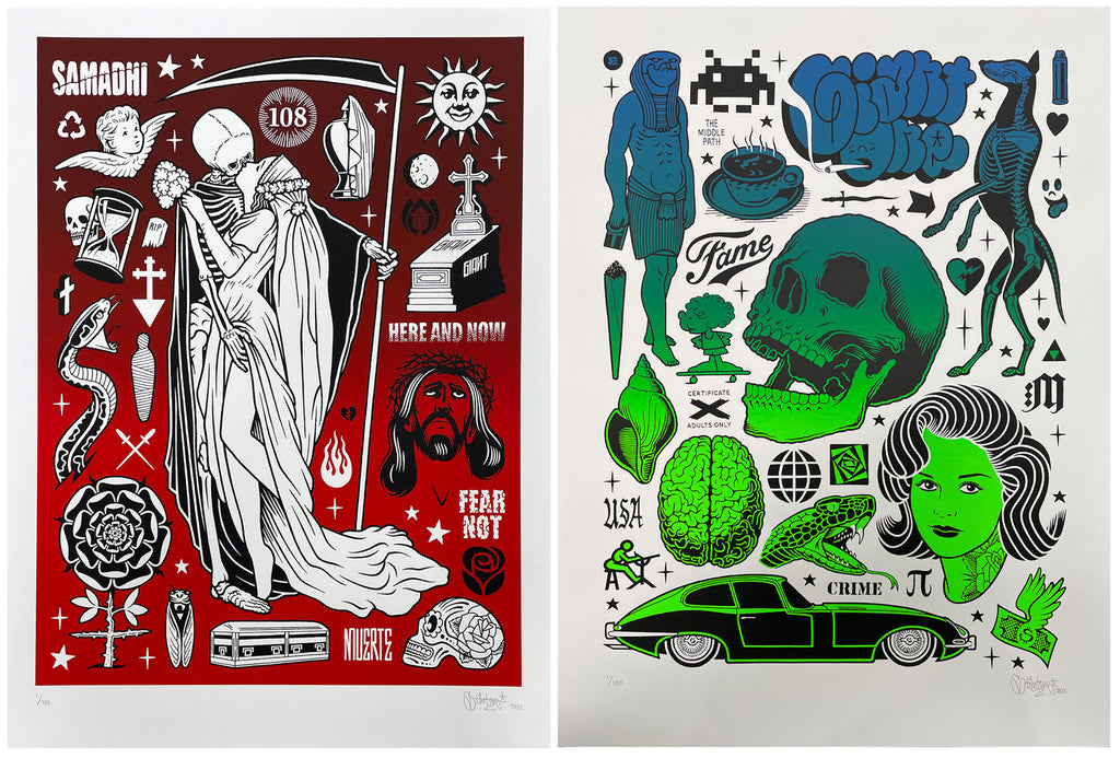 Mike Giant "Invader & Kiss of Death" Prints (Combo)