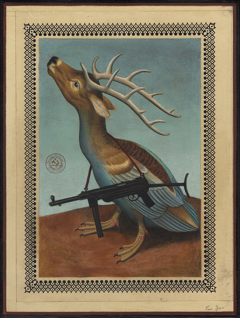 Ravi Zupa - Deer Duck Creature Grease Gun Drawing