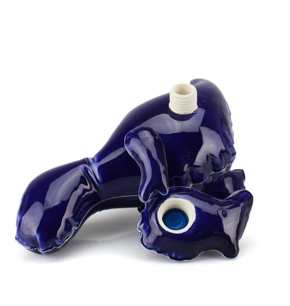 Brett Kern & Mitchell Spain "Inflatable T-Rex" Flask (Cobalt Blue)