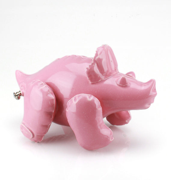Brett Kern & Mitchell Spain "Inflatable Triceratops" Flask (Pink)