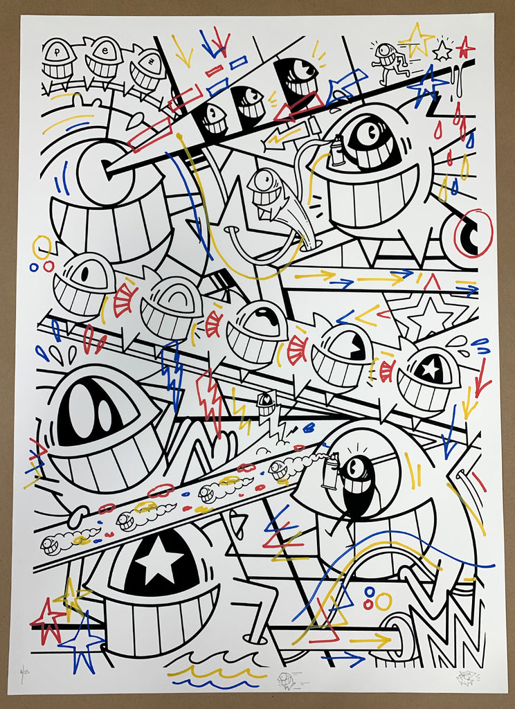 El Pez "Happy Pop" Print (Hand Finished w/Outline) #1