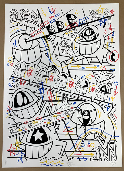 El Pez "Happy Pop" Print (Hand Finished w/Outline) #1