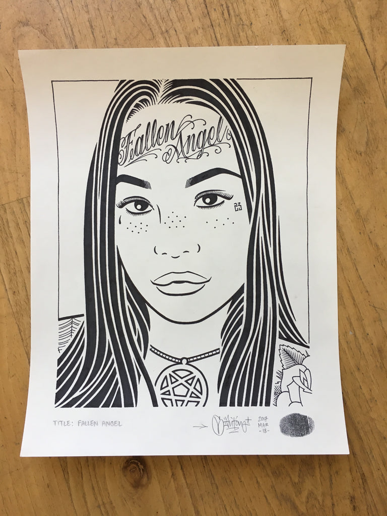 Mike Giant "Fallen Angel" Drawing