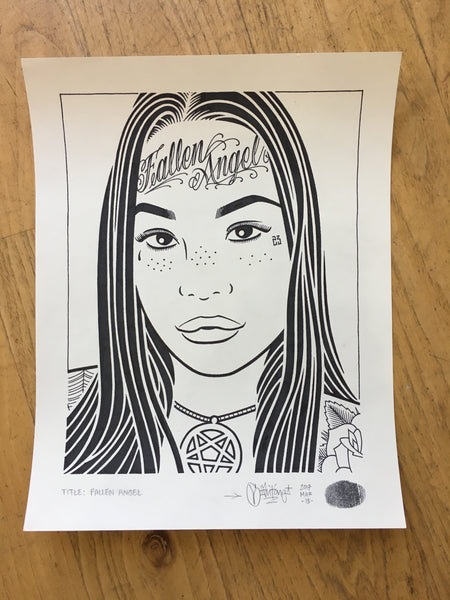 Mike Giant "Fallen Angel" Drawing