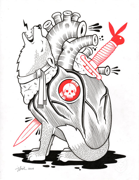 Jeremy Fish "Howl" Drawing