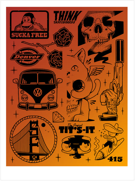 Jeremy Fish & Mike Giant "Sucka Free" Print