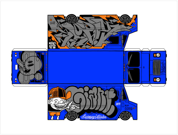 Mike Giant "Box Van"  Print (Blue)