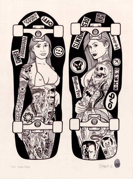 Mike Giant "Chanel Decks" Drawing
