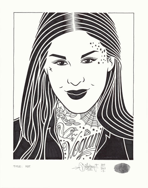 Mike Giant - "Kat" Drawing