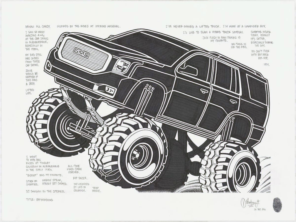 Mike Giant "Off Roading" Drawing
