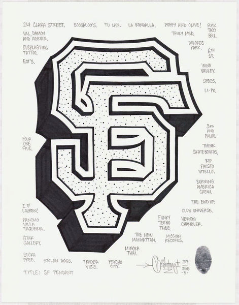 Mike Giant - "SF Pendant" Drawing