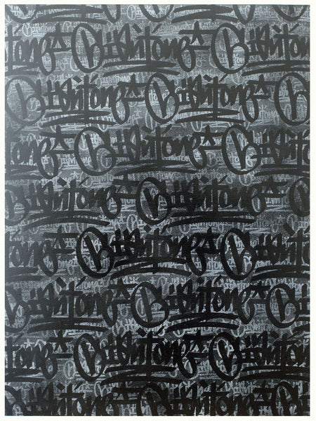 Mike Giant - Tag Painting (Black & White)