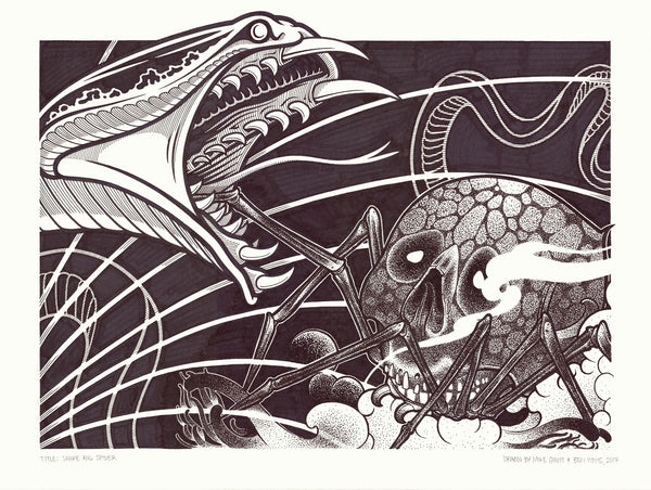 Mike Giant & Ben Pows - "Snake and Skull" Drawing