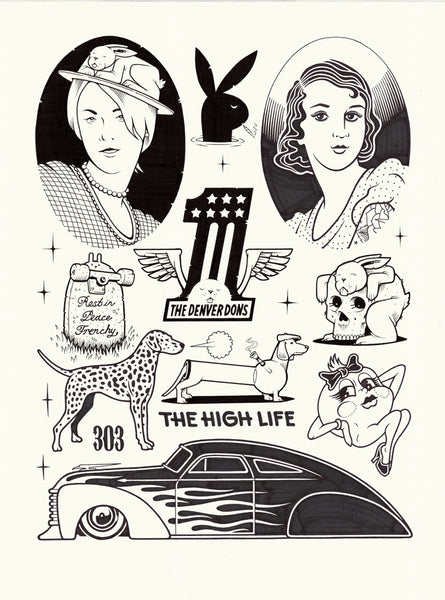 Jeremy Fish & Mike Giant Collab "The High Life" Drawing