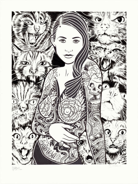 Mike Giant & Sam Parker - "Cats" Drawing