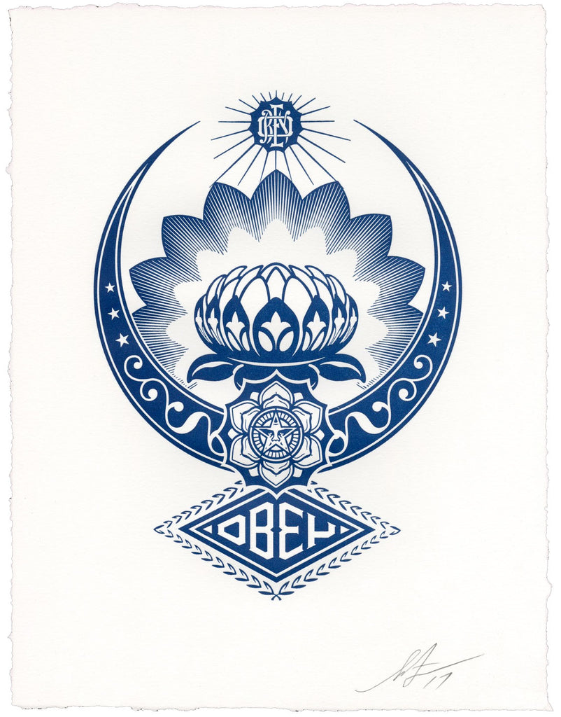 Shepard Fairey "Lotus Ornament" Letterpress