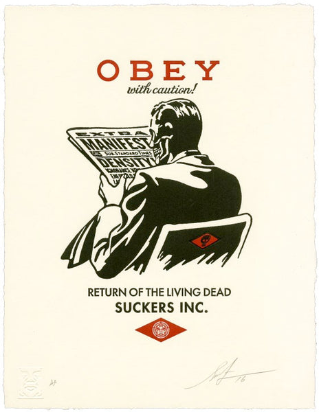 Shepard Fairey "Obey With Caution" Letterpress