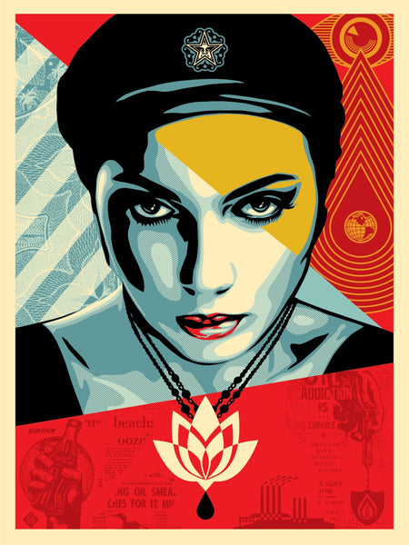 Shepard Fairey "Oil Lotus Woman"
