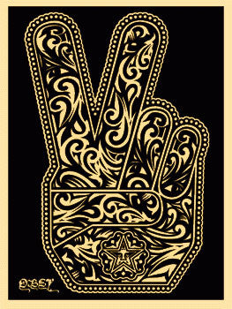 置物 Shepard Fairey Peace Fingers Sculpture Shepard Fairey Peace Fingers Sculpture - BEYOND THE STREETS