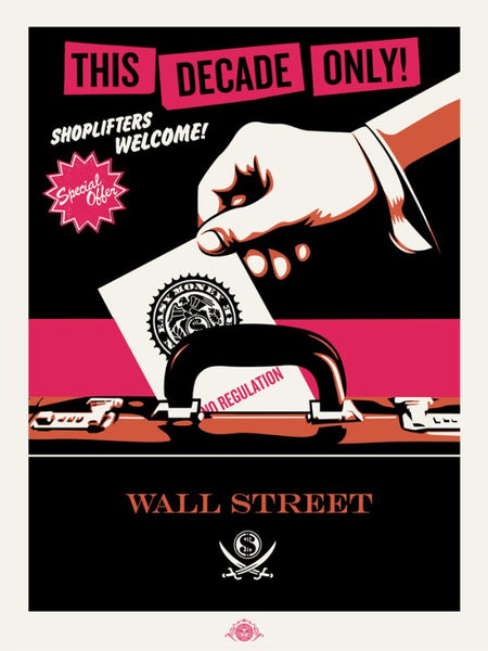 Shepard Fairey "Shoplifters Welcome" Large Format (Pink/Orange/Black)