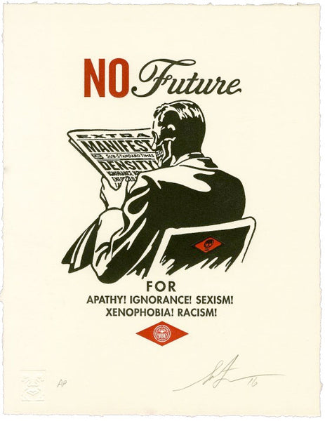 Shepard Fairey "No Future" Letterpress