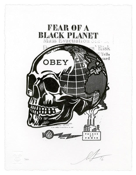 Shepard Fairey "Skull Of A Black Planet" Letterpress