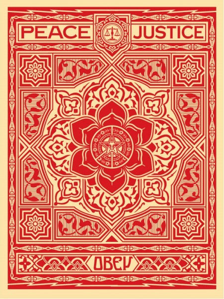 Shepard Fairey " Obey Peace And Justice Ornament" (Red)