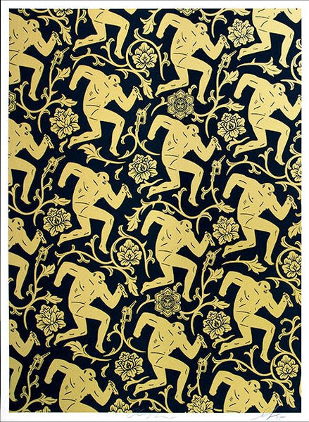 Cleon Peterson & Shepard Fairey "Pattern of Corruption" (Gold/Black)