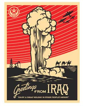 Shepard Fairey "Greetings From Iraq"