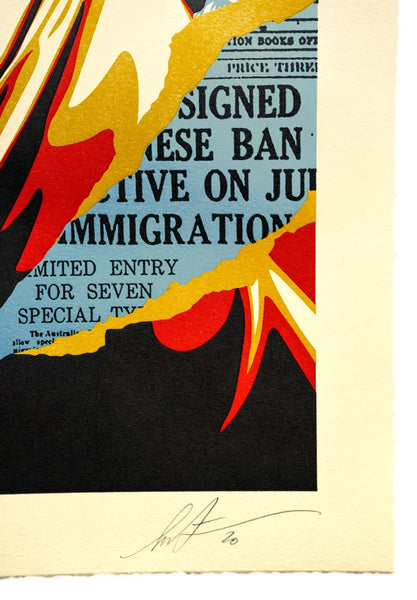 Shepard Fairey “Welcome Visitors" Letterpress