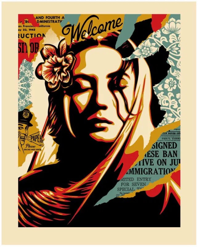 Shepard Fairey “Welcome Visitors" Letterpress