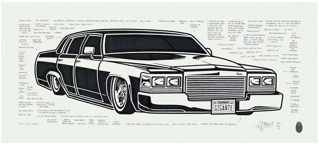 Mike Giant "1981 Cadillac" Original Drawing