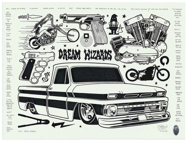 Mike Giant "Dream Wizards" Drawing