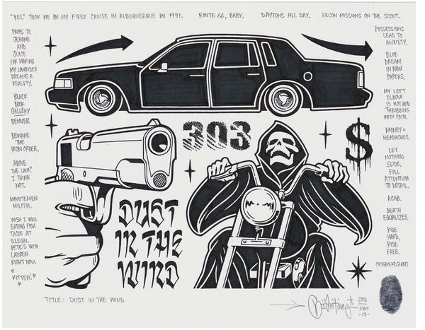 Mike Giant - "Dust in the Wind" Drawing