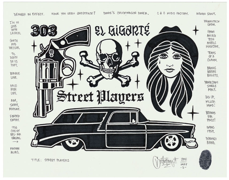 Mike Giant - "Street Players" Drawing