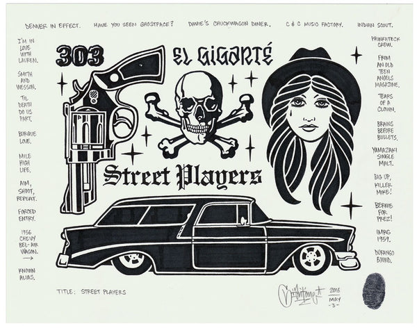 Mike Giant - "Street Players" Drawing